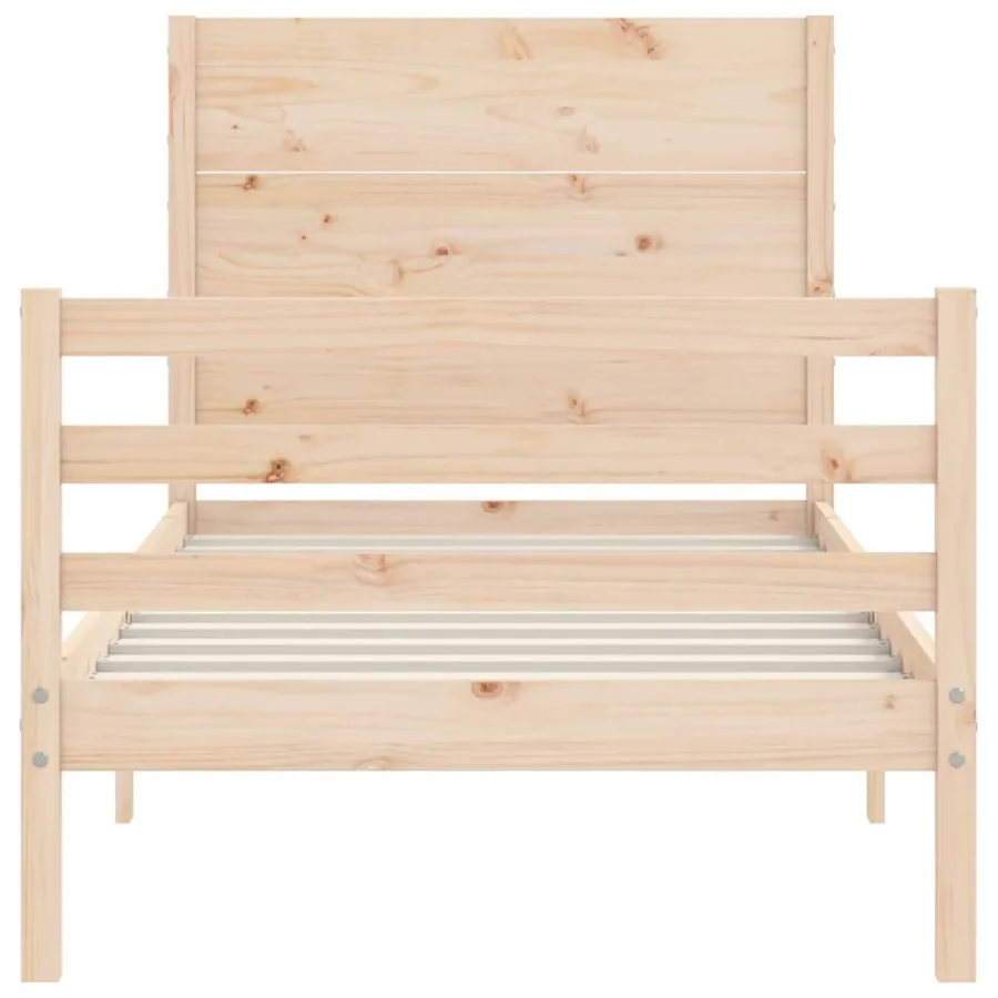 Cadre de lit sans matelas 100x200 cm bois massif - 6
