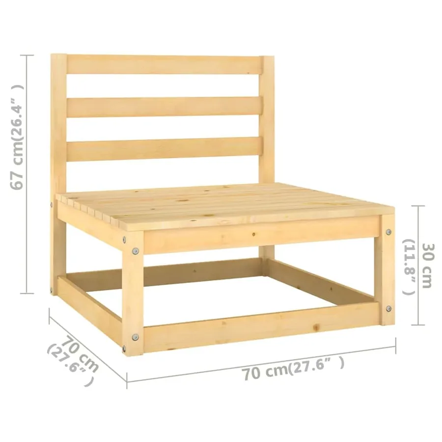Salon de jardin 9 pcs avec coussins Bois de pin massif - 10