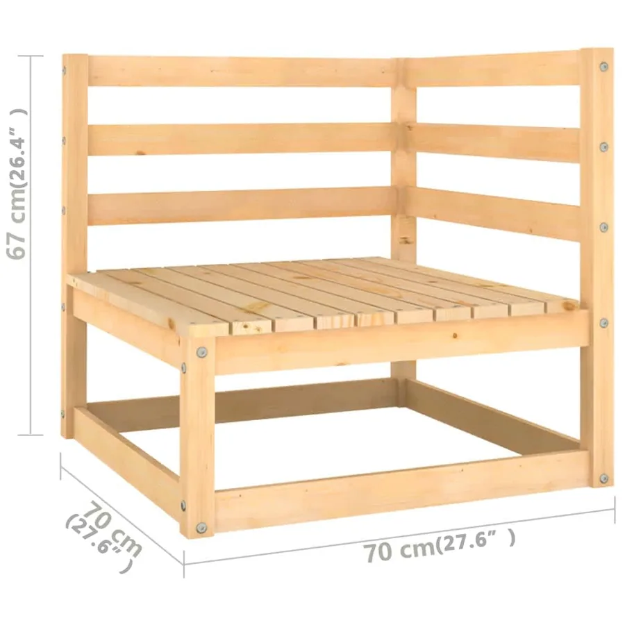 Salon de jardin 9 pcs avec coussins Bois de pin massif - 11