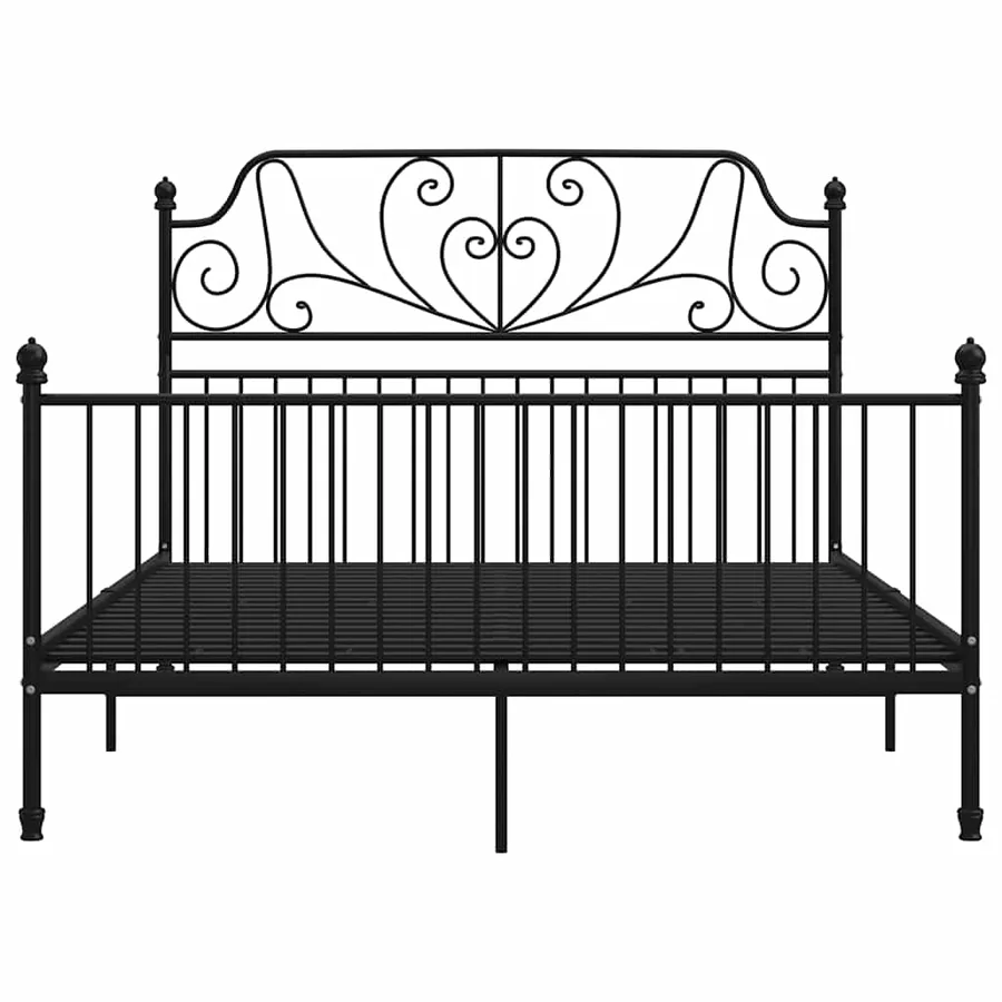 Cadre de lit sans matelas noir métal 140x200 cm - 3