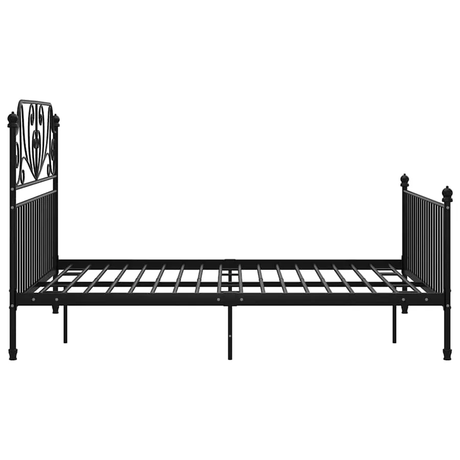 Cadre de lit sans matelas noir métal 140x200 cm - 4