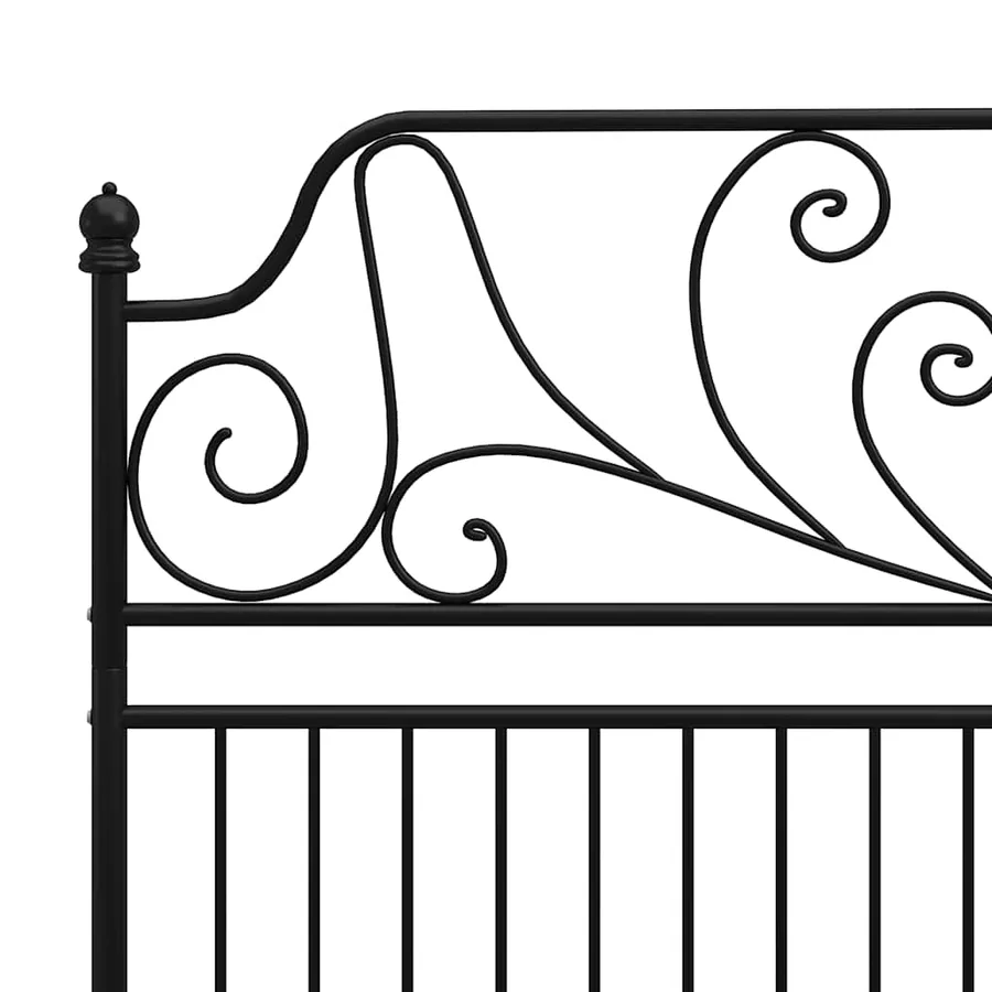 Cadre de lit sans matelas noir métal 140x200 cm - 5
