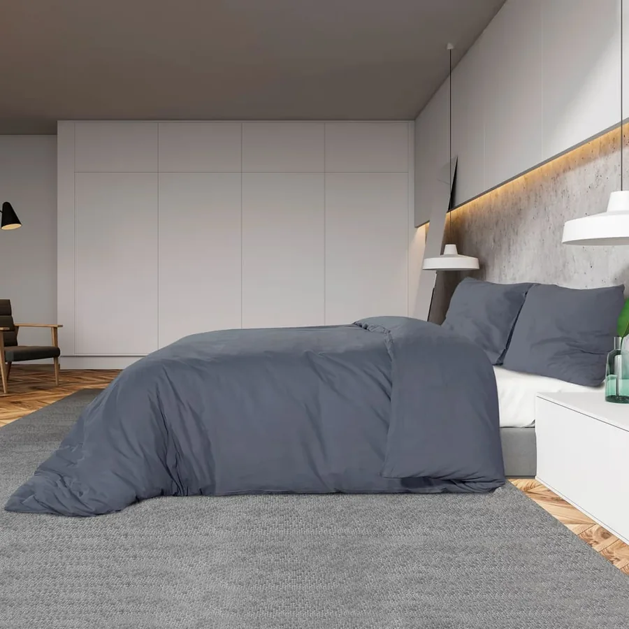 Ensemble de housse de couette Anthracite 135x200 cm Microfibre - 4
