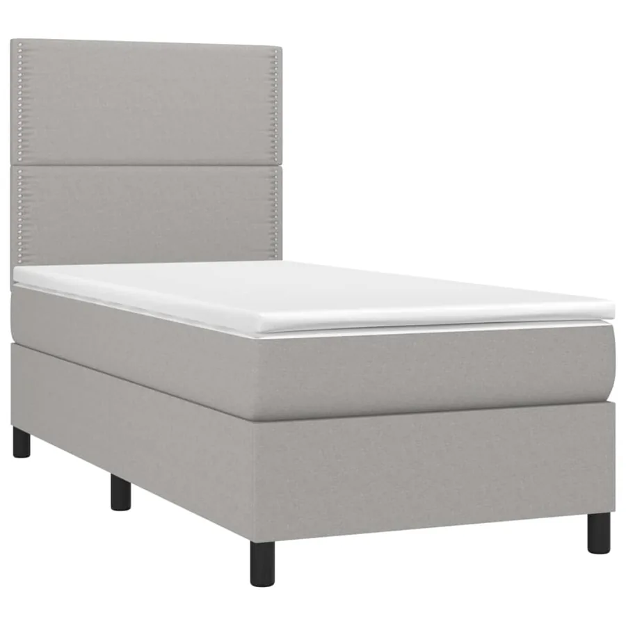 Sommier à lattes de lit avec matelas et LED Gris clair 90x200cm - 3