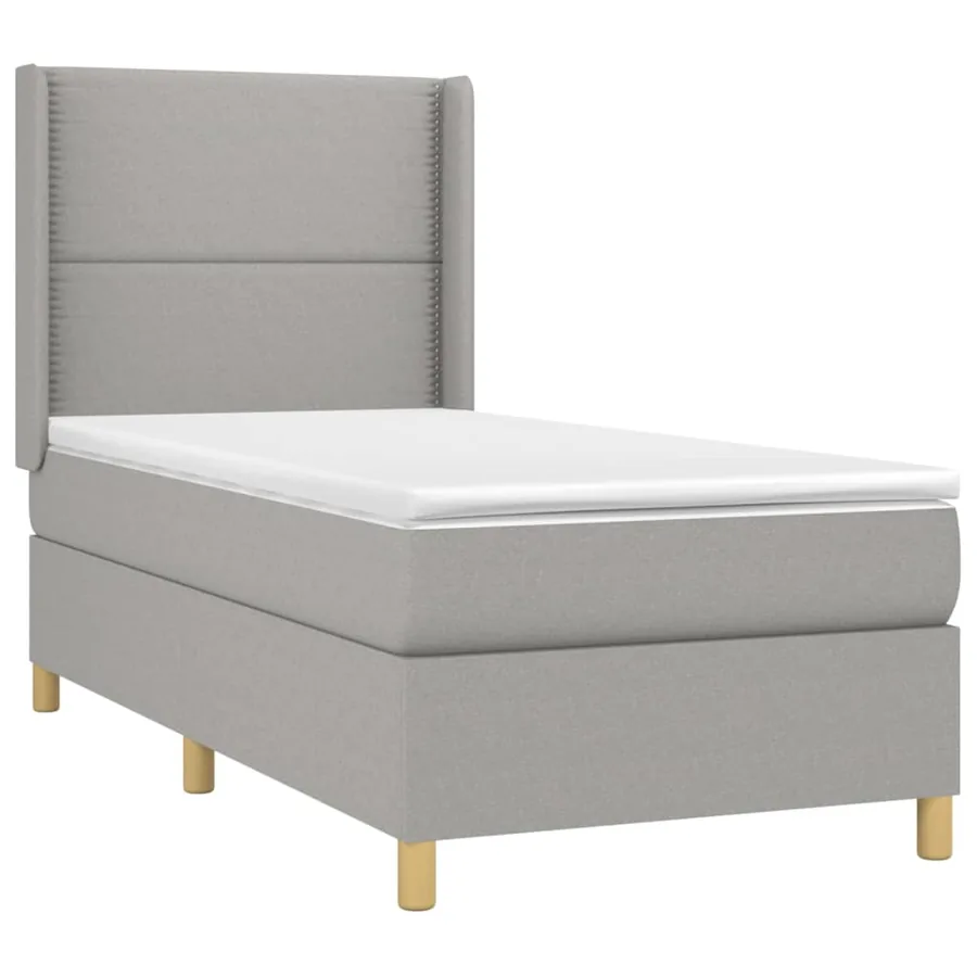 Sommier à lattes de lit matelas LED Gris clair 90x200cm Tissu - 4