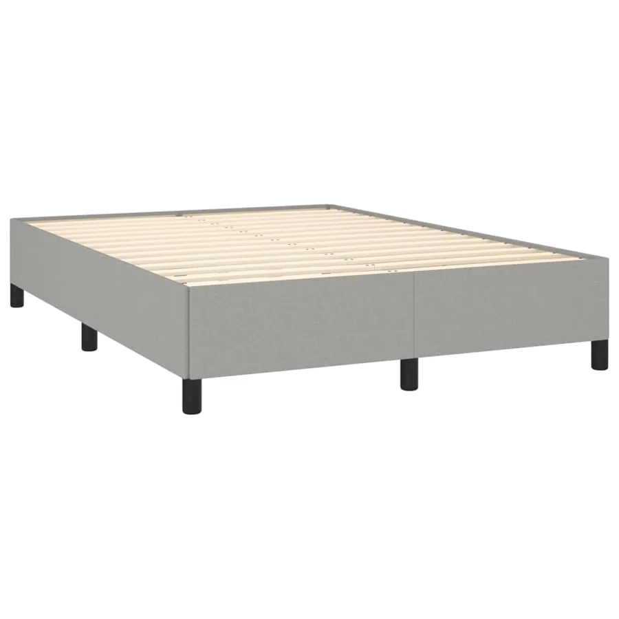Cadre de lit sans matelas gris clair 140x200 cm tissu - 3