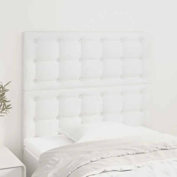Tête de lit blanche 80 x 5 x 118/128 cm similicuir