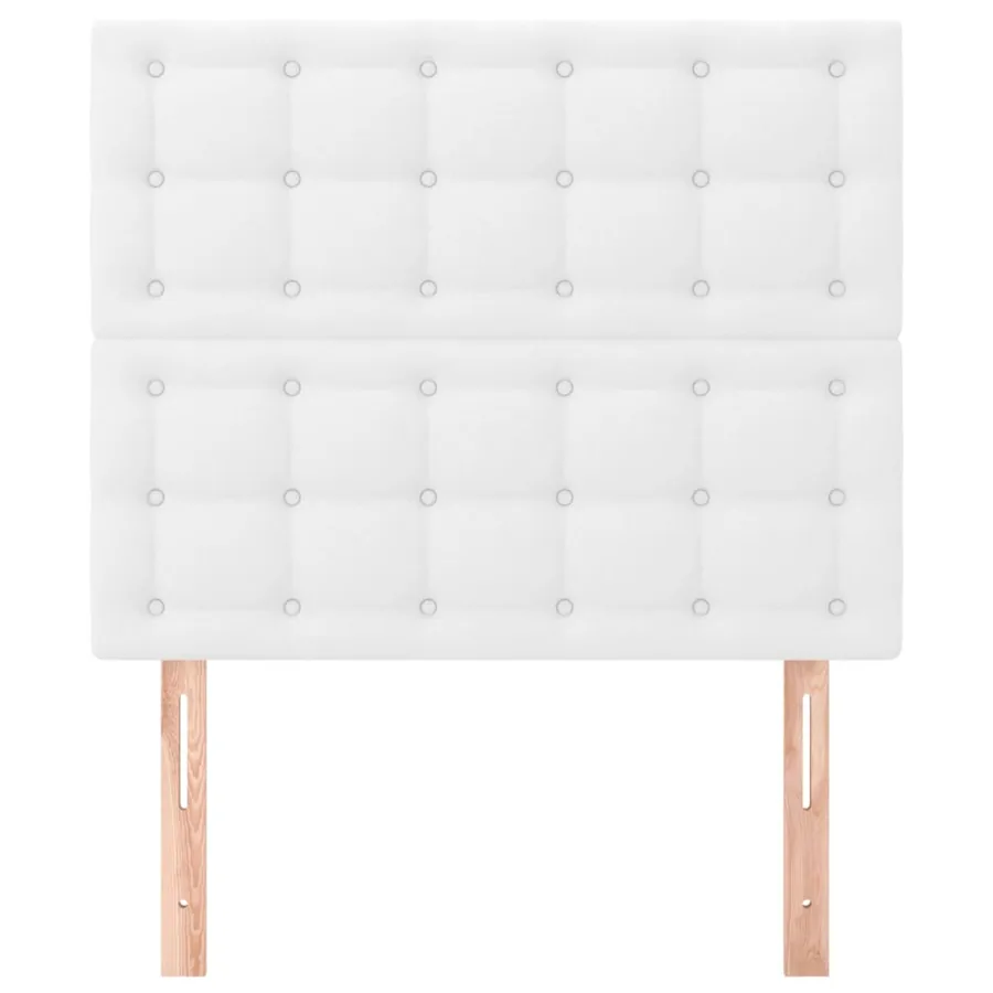Tête de lit blanche 80 x 5 x 118/128 cm similicuir - 3