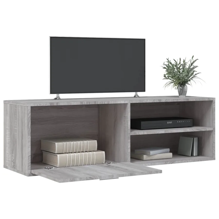 Meuble TV sonoma gris 120x34x37 cm bois d'ingénierie - 3