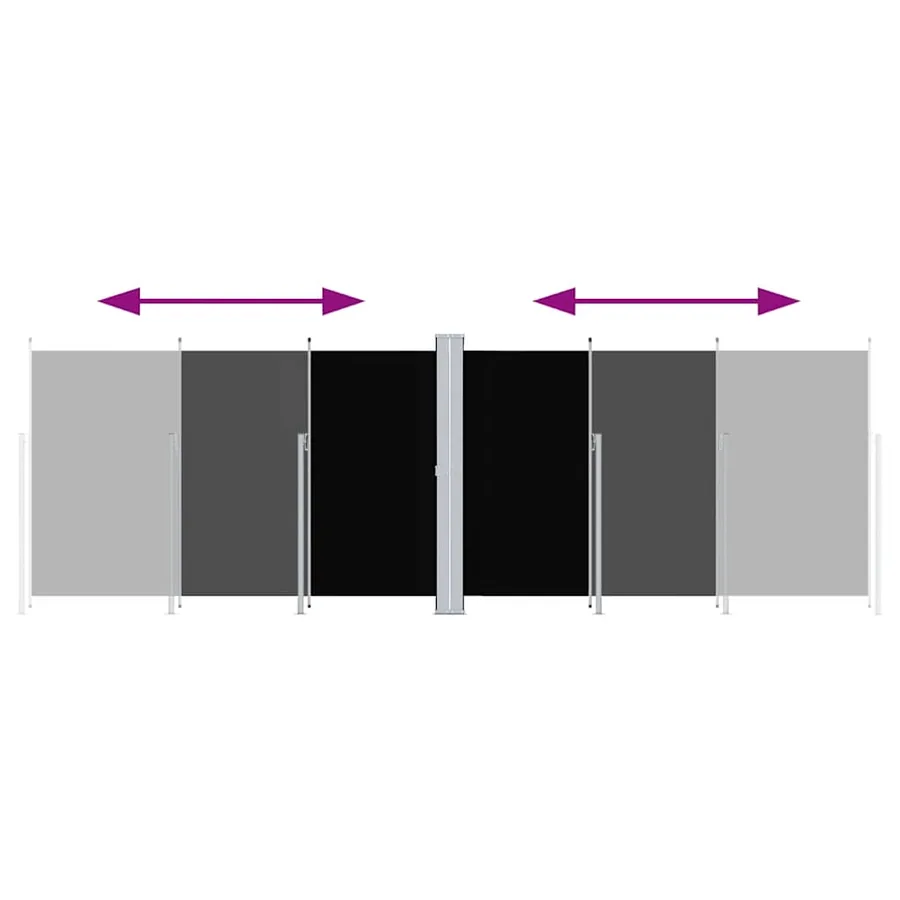 Auvent latéral rétractable Noir 200x600 cm - 3