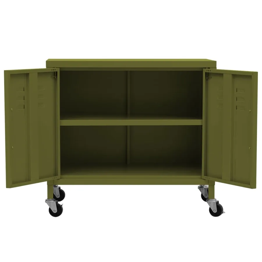 Armoire de rangement Vert olive 60x35x56 cm Acier - 6