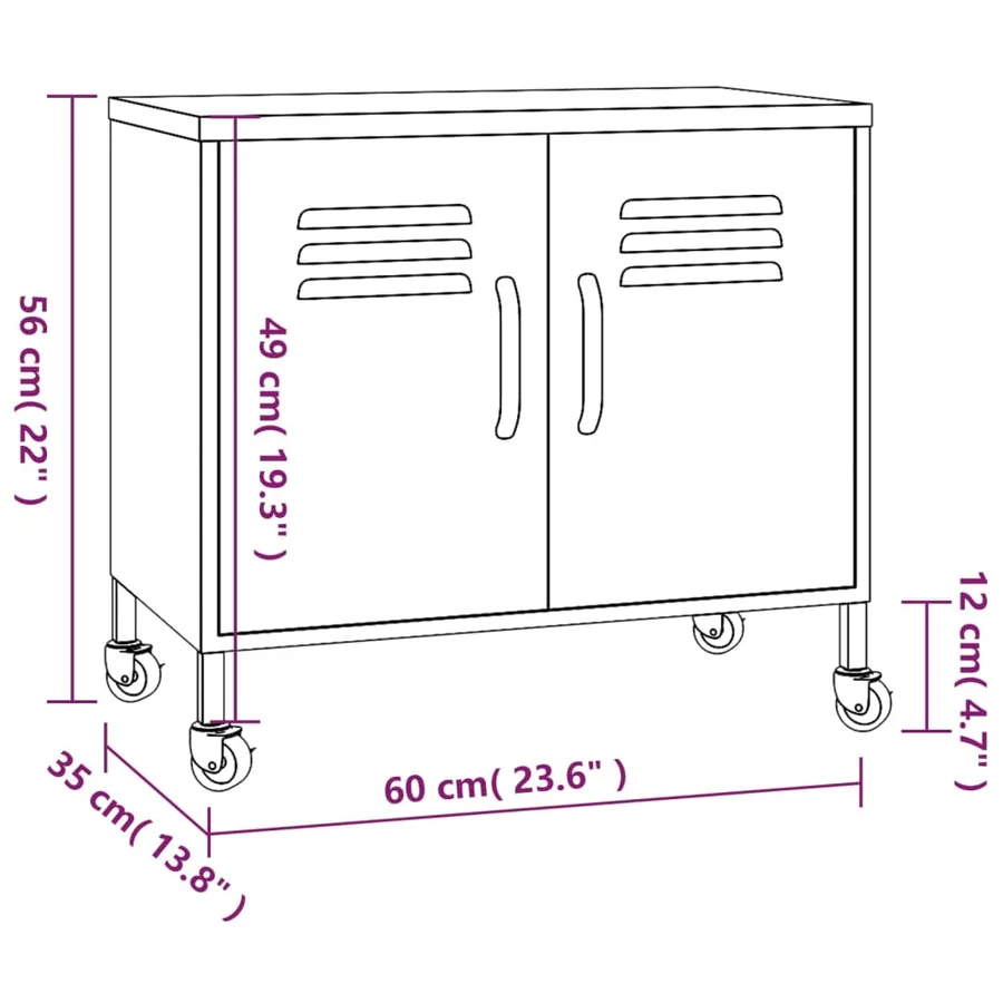 Armoire de rangement Vert olive 60x35x56 cm Acier - 9