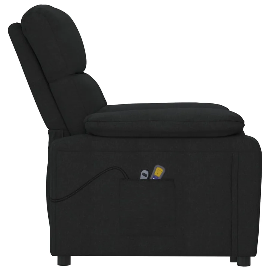 Fauteuil électrique de massage Noir Tissu - 5