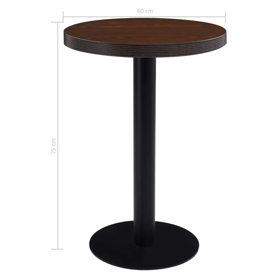 Table de bistro Marron foncé 60 cm MDF - 5