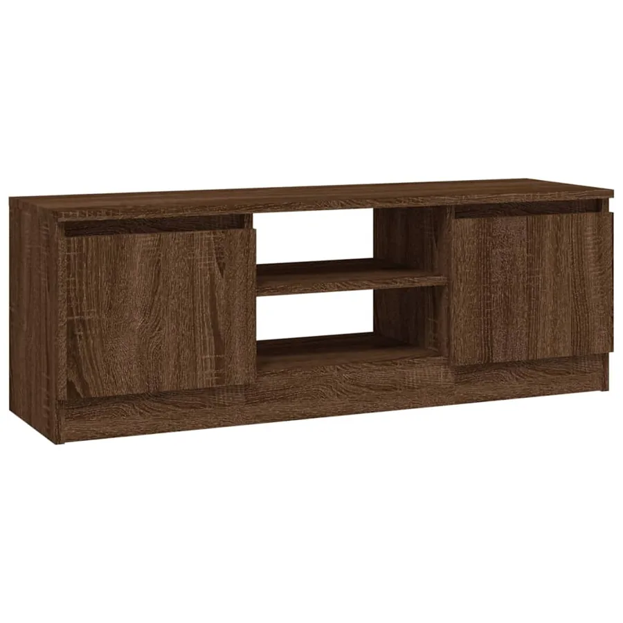Meuble TV avec porte Chêne marron 102x30x36 cm - 2