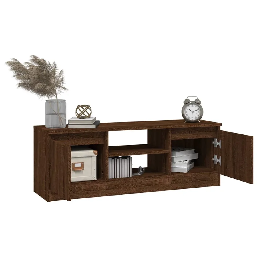 Meuble TV avec porte Chêne marron 102x30x36 cm - 4