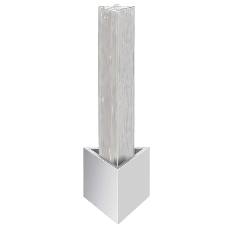 Fontaine de jardin Argenté 37,7x32,6x110 cm Acier inoxydable - 5