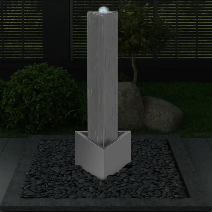 Fontaine de jardin Argenté 37,7x32,6x110 cm Acier inoxydable - 9