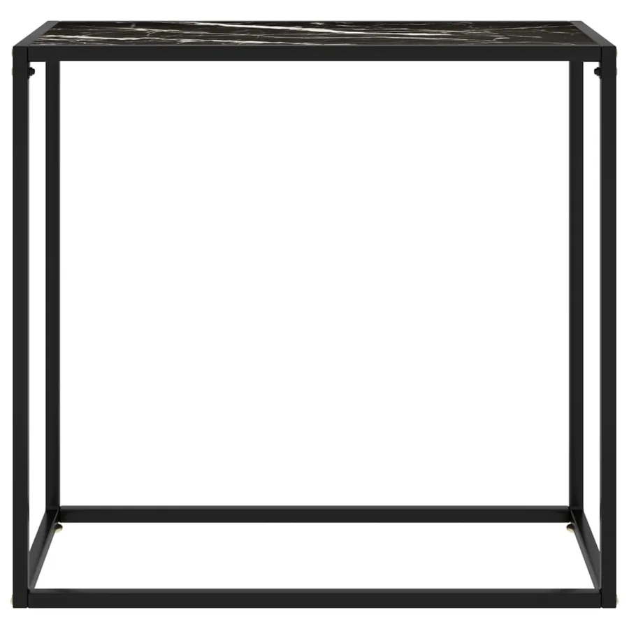 Table console Noir 80x35x75 cm Verre trempé - 2