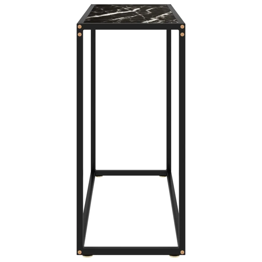 Table console Noir 80x35x75 cm Verre trempé - 3