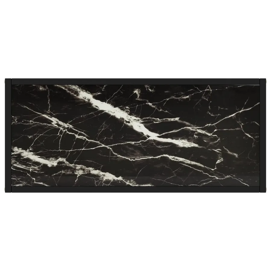 Table console Noir 80x35x75 cm Verre trempé - 4