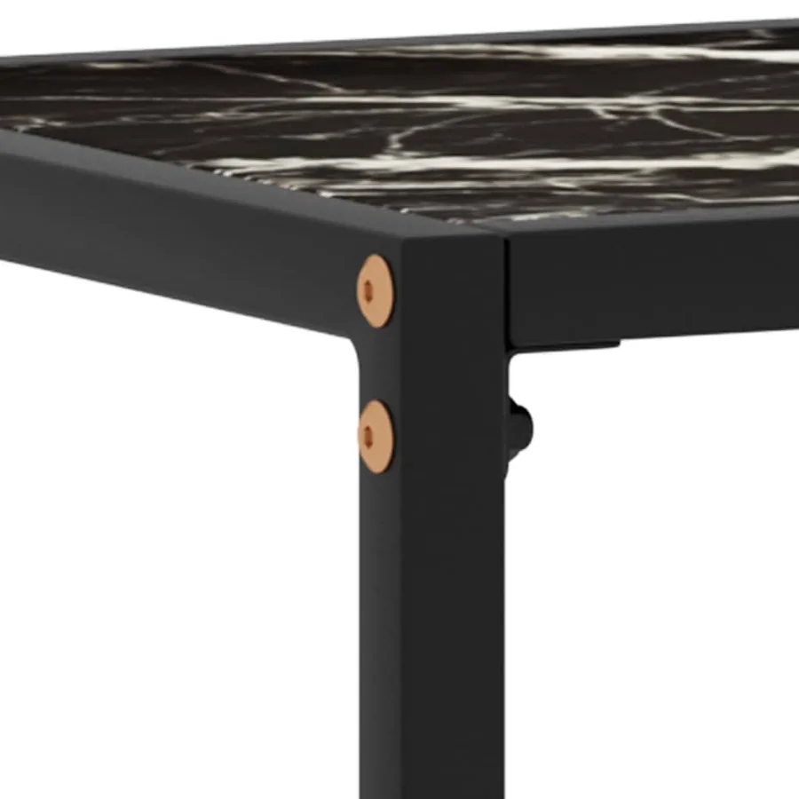 Table console Noir 80x35x75 cm Verre trempé - 5