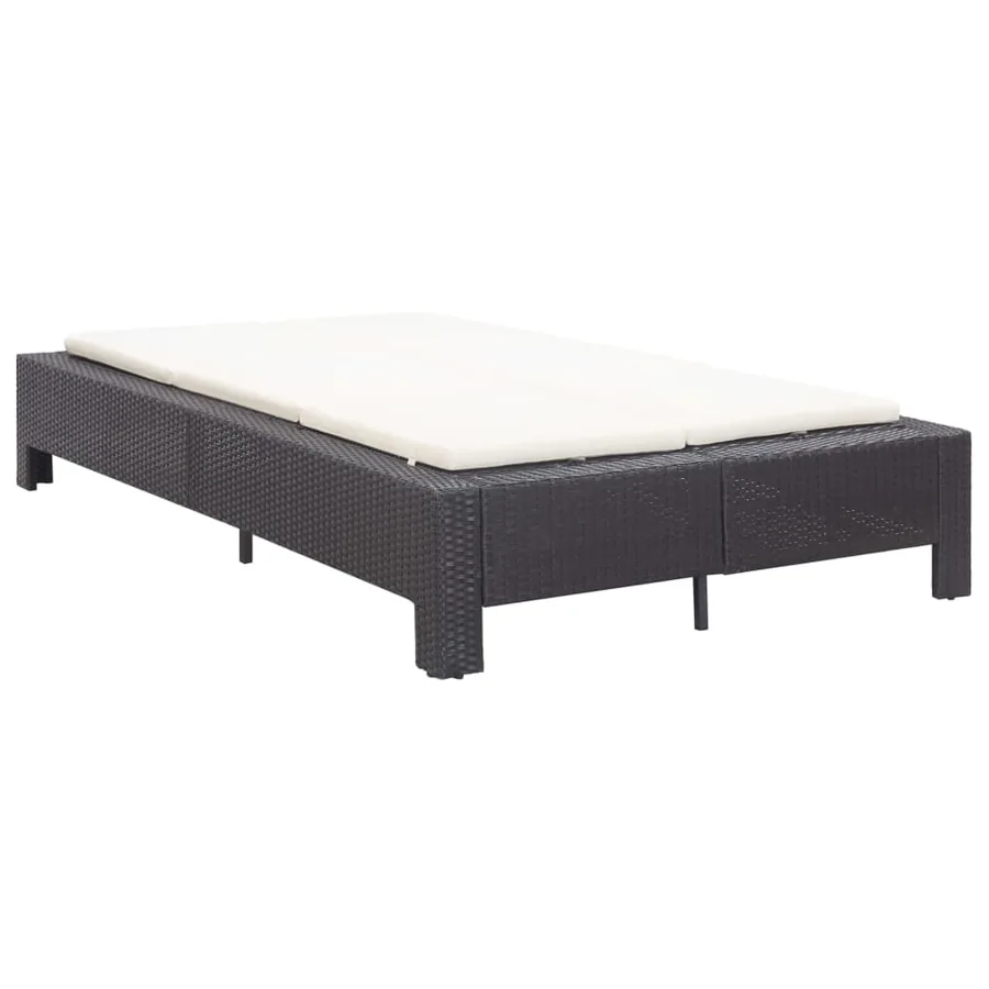 Transat à 2 places avec coussin Noir Résine tressée - 3