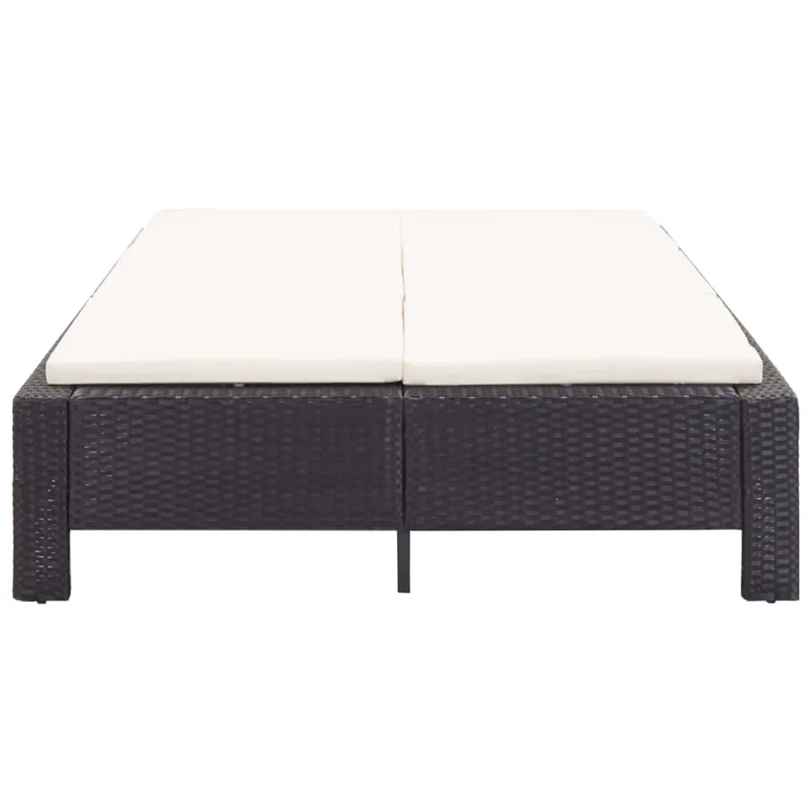 Transat à 2 places avec coussin Noir Résine tressée - 4