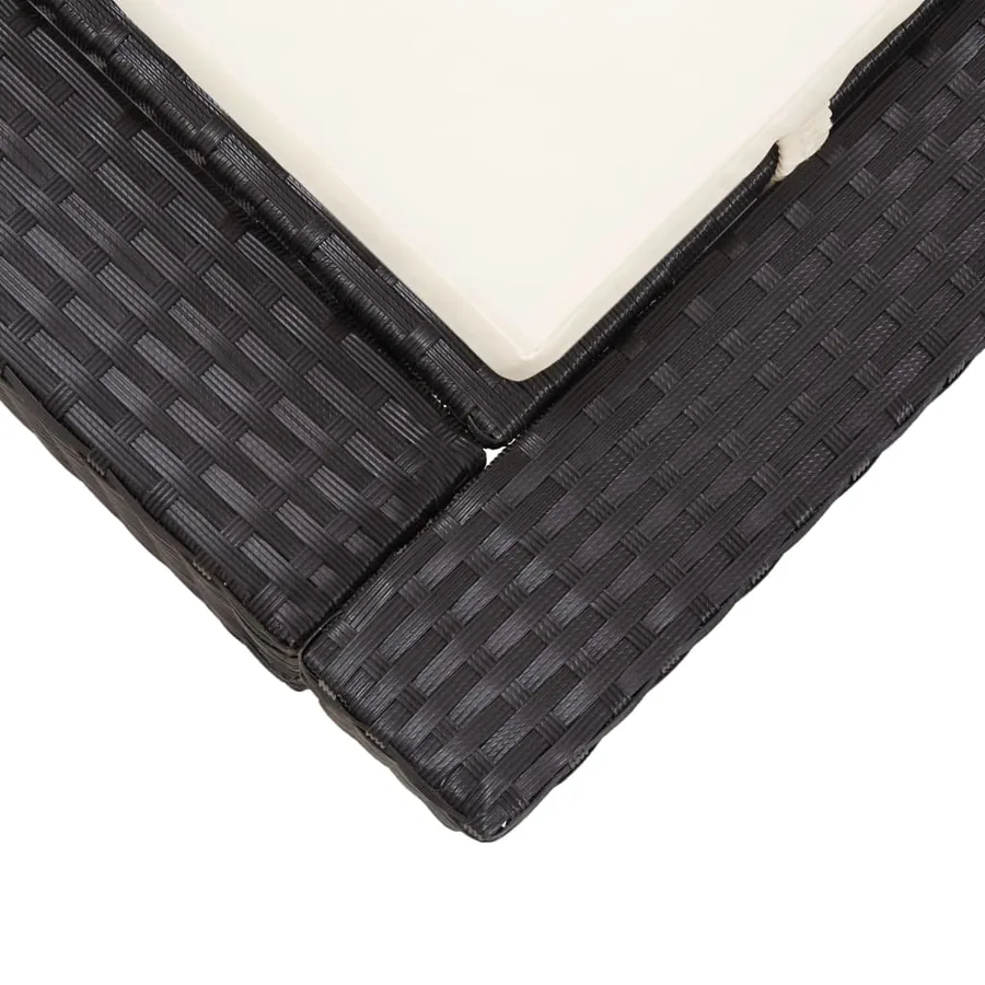 Transat à 2 places avec coussin Noir Résine tressée - 8