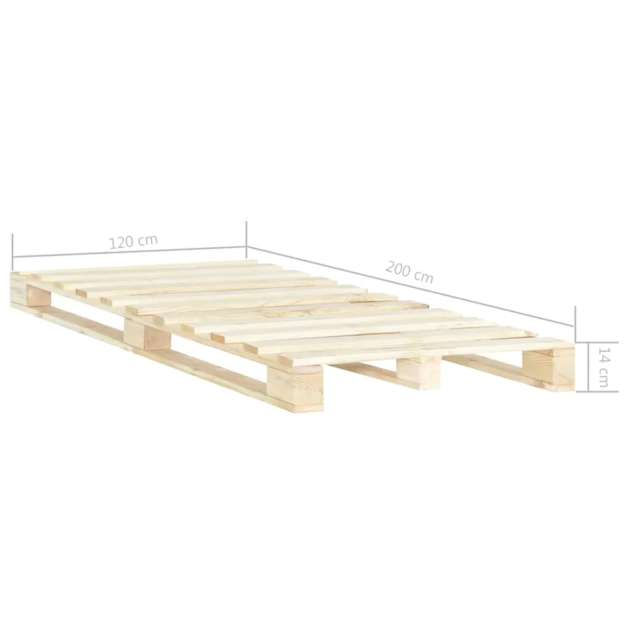 Cadre de lit de palette sans matelas bois pin massif 120x200 cm - 6