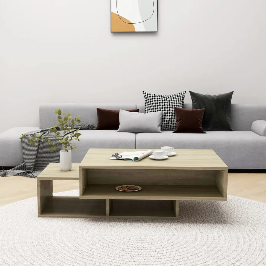Table basse Chêne sonoma 105x55x32 cm Bois d’ingénierie - 3