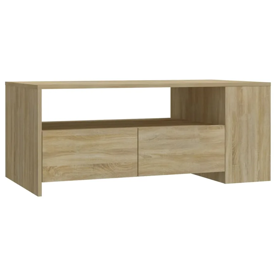 Table basse chêne sonoma 102x55x42 cm bois d'ingénierie - 2