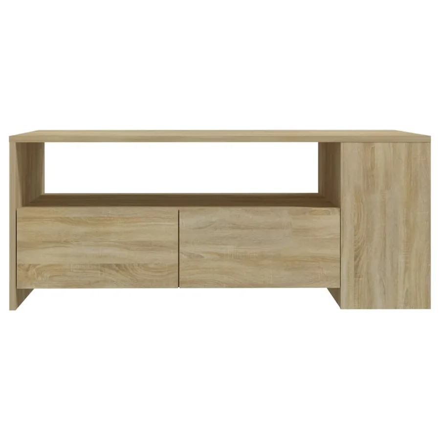 Table basse chêne sonoma 102x55x42 cm bois d'ingénierie - 3