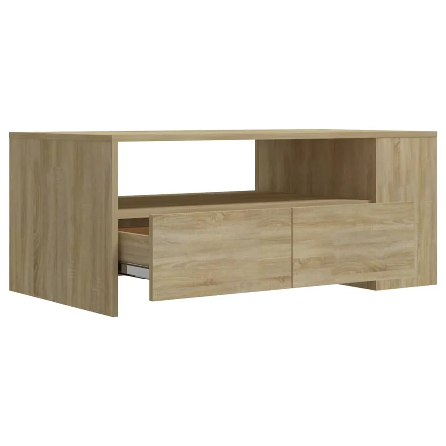 Table basse chêne sonoma 102x55x42 cm bois d'ingénierie - 4