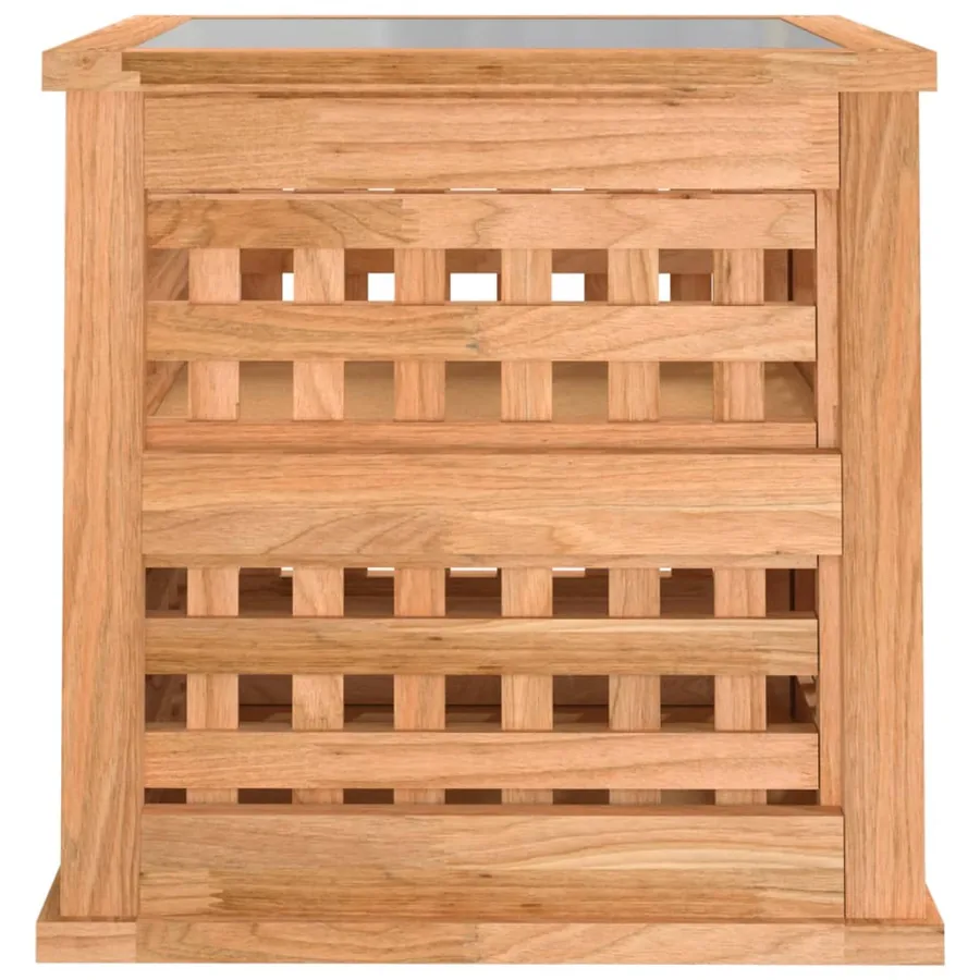 Table de chevet 34x34x34 cm Bois massif de noyer - 6