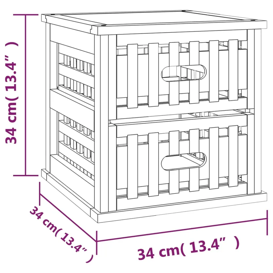 Table de chevet 34x34x34 cm Bois massif de noyer - 8