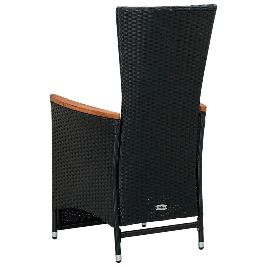 Ensemble à manger d'extérieur 9pcs coussins résine tressée noir - 12