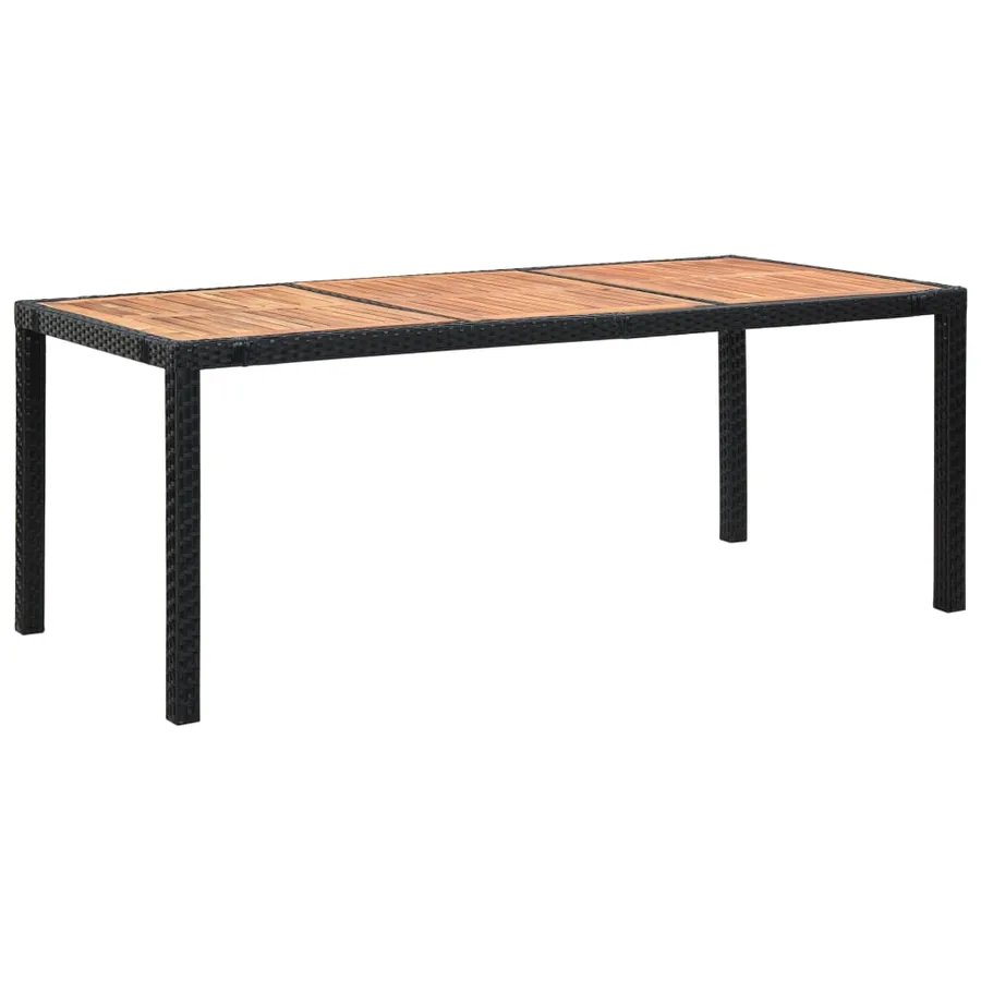 Ensemble à manger d'extérieur 9pcs coussins résine tressée noir - 2