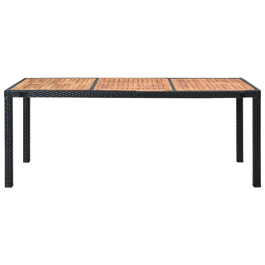 Ensemble à manger d'extérieur 9pcs coussins résine tressée noir - 3