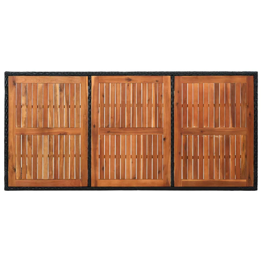Ensemble à manger d'extérieur 9pcs coussins résine tressée noir - 4