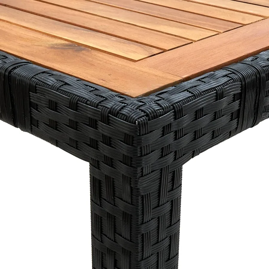 Ensemble à manger d'extérieur 9pcs coussins résine tressée noir - 5