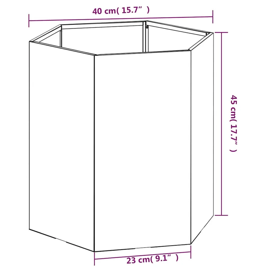 Jardinière Rouillé 40x40x45 cm Acier corten - 11