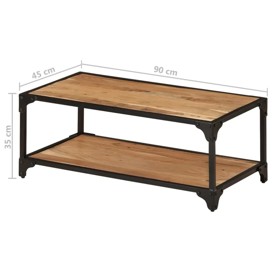 Table basse 90x45x35 cm Bois d'acacia solide - 8