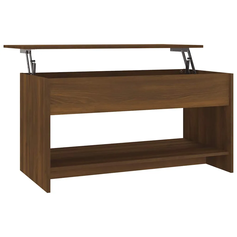 Table basse Chêne marron 102x50x52,5 cm Bois d'ingénierie - 2