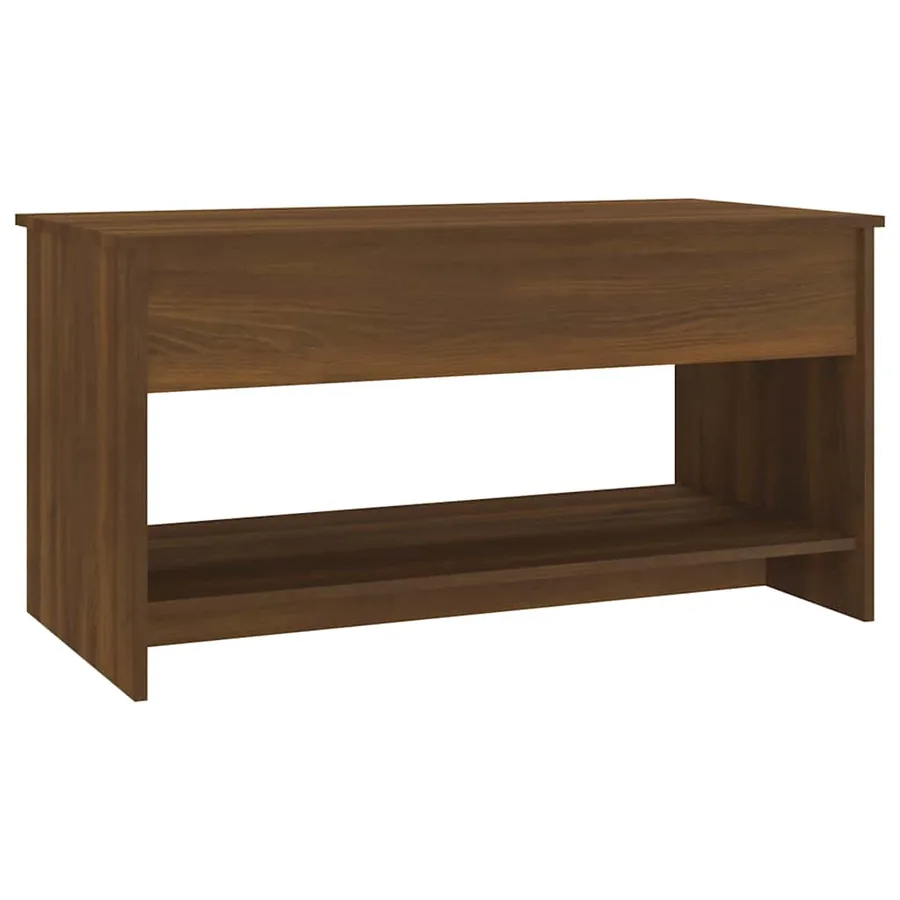 Table basse Chêne marron 102x50x52,5 cm Bois d'ingénierie - 5
