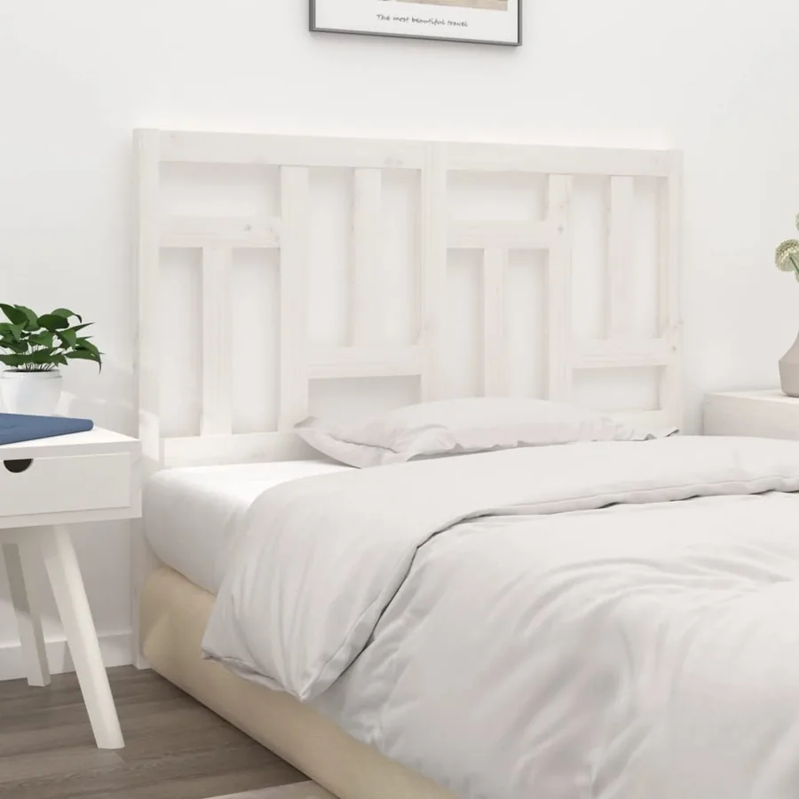 Tête de lit Blanc 145,5x4x100 cm Bois massif de pin - 4