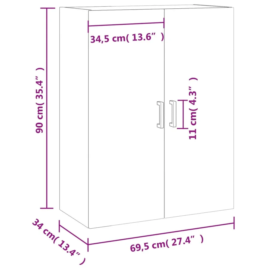 Armoire murale blanc 69,5x34x90 cm - 13