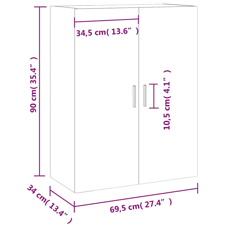 Armoire murale blanc 69,5x34x90 cm - 13