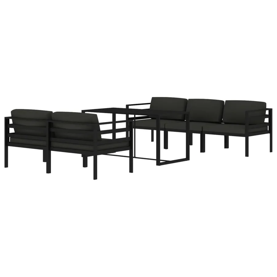Salon de jardin 6 pcs avec coussins Aluminium Anthracite - 3