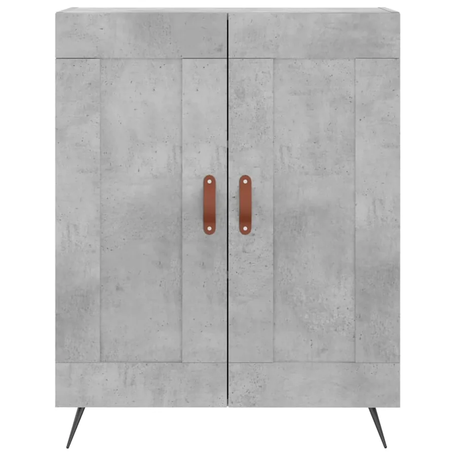 Buffet haut Gris béton 69,5x34x180 cm Bois d'ingénierie - 8